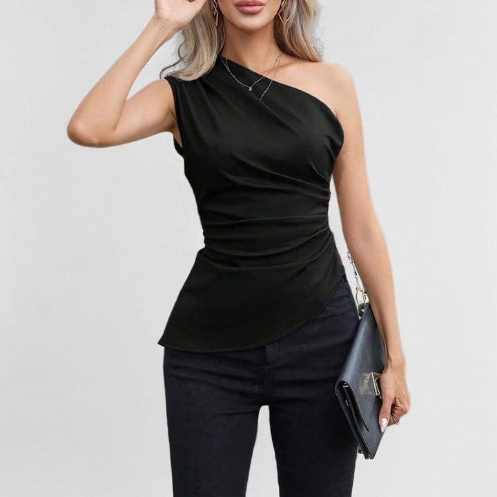 Tops Élégant Femme À Une Épaule avec Volants et Coupe Asymétrique Levoire