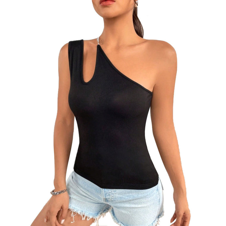 Body asymétrique pour femmes avec décolleté délicat et détail en chaîne Levoire