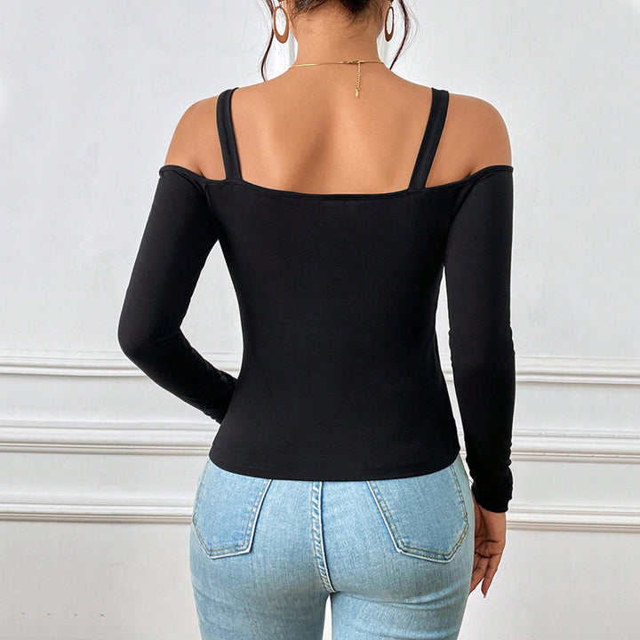 Body pour femmes avec design à épaules dénudées et fermoirs décoratifs Levoire