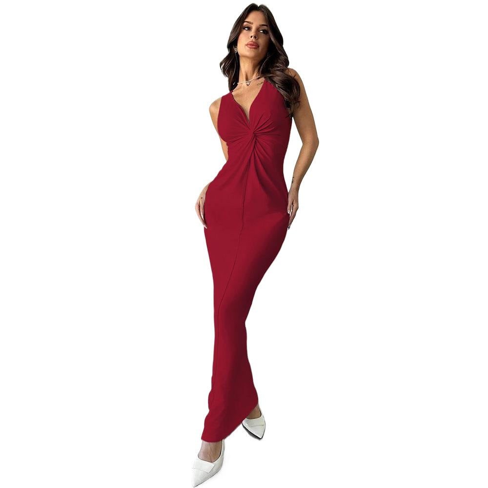 Robe maxi pour femmes avec un élégant design enveloppant et un goût de décolleté bateau Levoire
