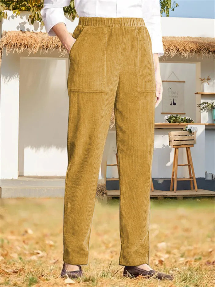 Levoire | pantalon à volants uni pour femmes Khaki