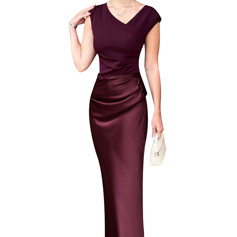 Robe Maxi Élégante pour Femmes avec Coupe Asymétrique et Design Épousant les Formes Levoire