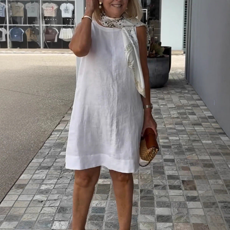 Levoire | Modèle décontracté Robe Uni Col rond - Robe