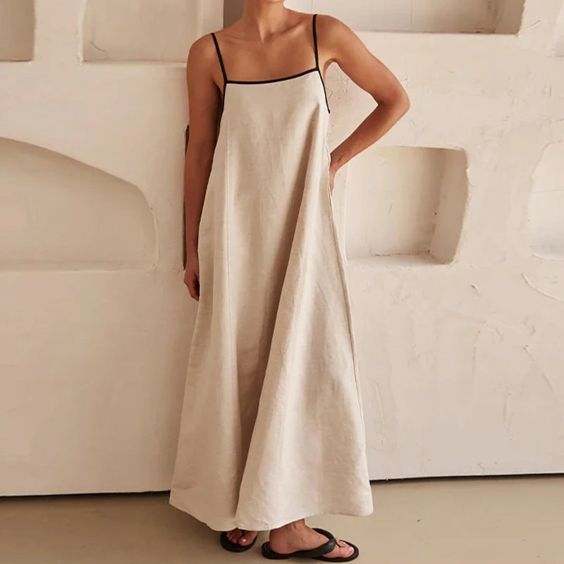 Robe maxi femme avec une coupe ample et des bretelles spaghetti réglables Levoire