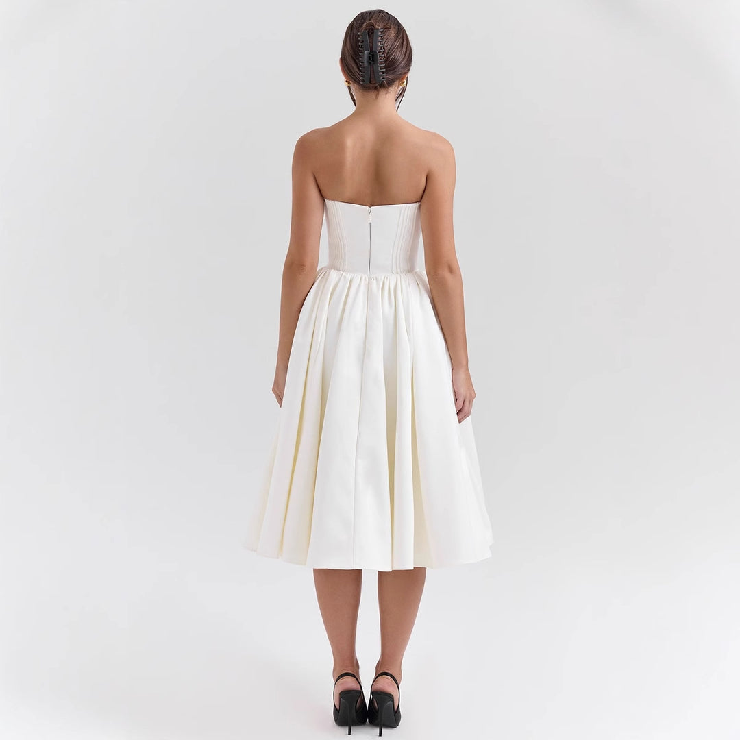 Robe de cocktail élégante pour femmes avec top corset et jupe volumineuse Levoire