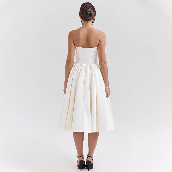 Robe de cocktail élégante pour femmes avec top corset et jupe volumineuse Levoire