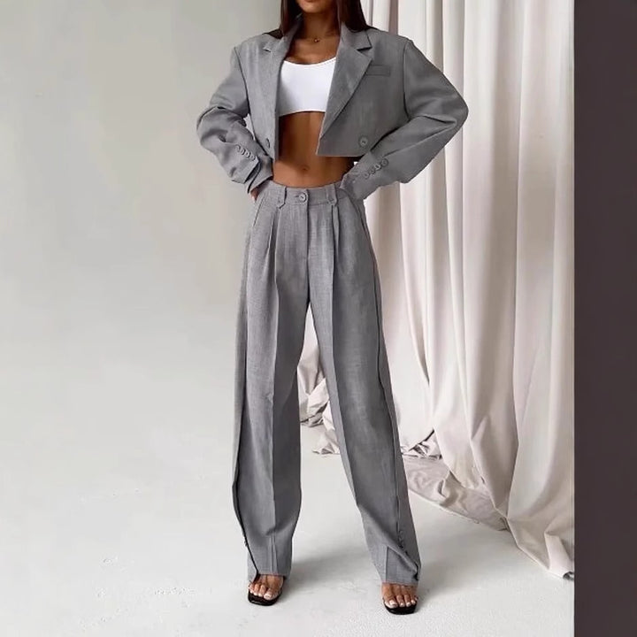 Ensemble de blazer surdimensionné à la mode pour femmes avec pantalon taille haute Levoire