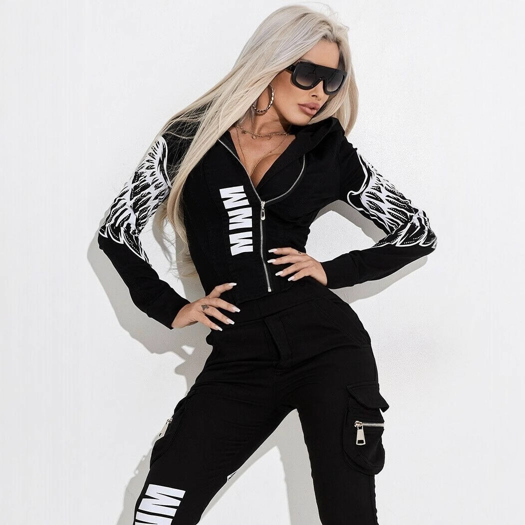 Levoire | Style de rue Hoodie à zip Ensemble de loisirs