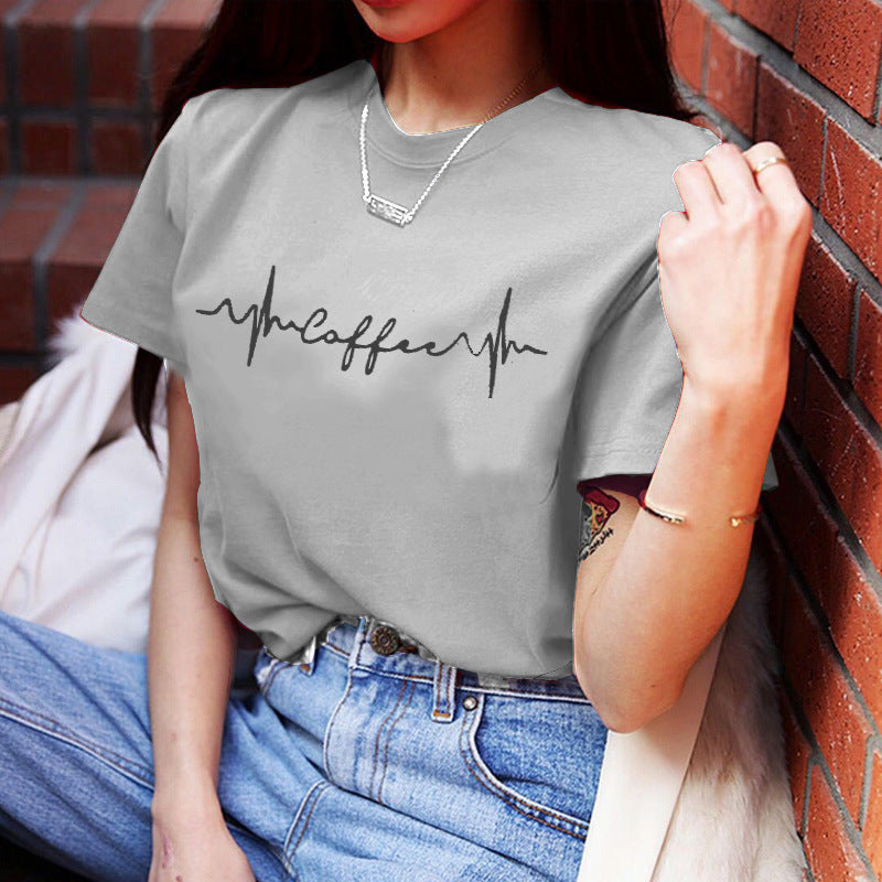 T-shirt pour femmes avec lettrage créatif et coupe décontractée Levoire