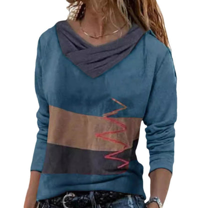 Levoire | Modern printed V-neck long-sleeve shirt