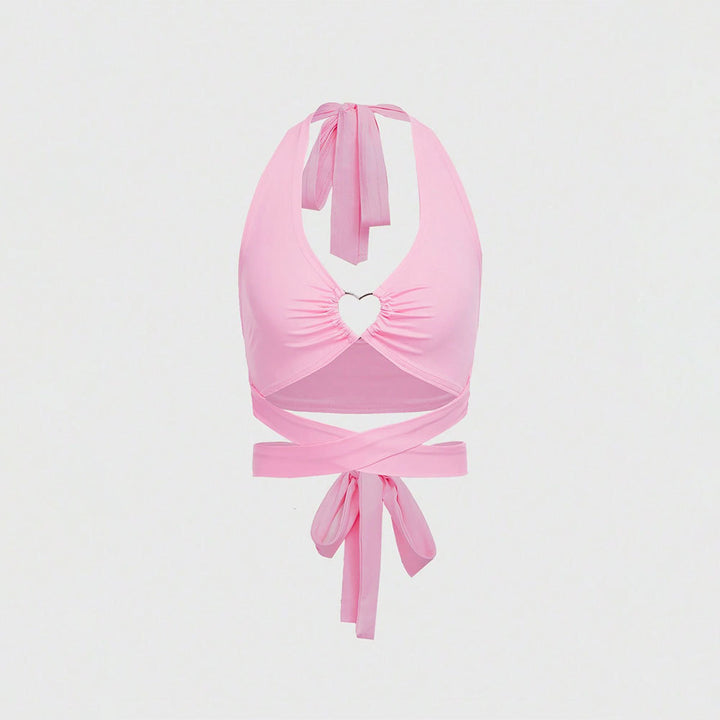 Haut de maillot de bain pour femme avec décolleté en forme de cœur et liens réglables Levoire