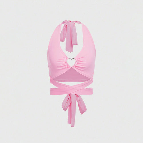 Haut de maillot de bain pour femme avec décolleté en forme de cœur et liens réglables Levoire