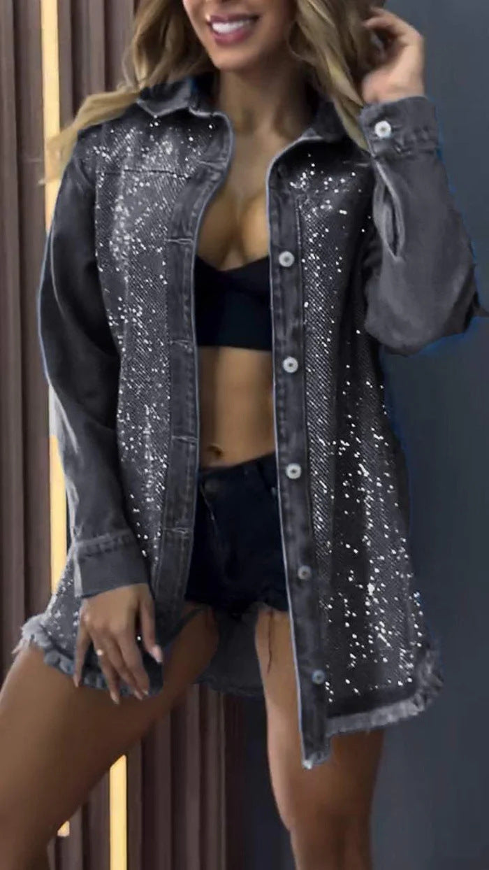Veste en denim brodée élégante pour femmes Levoire