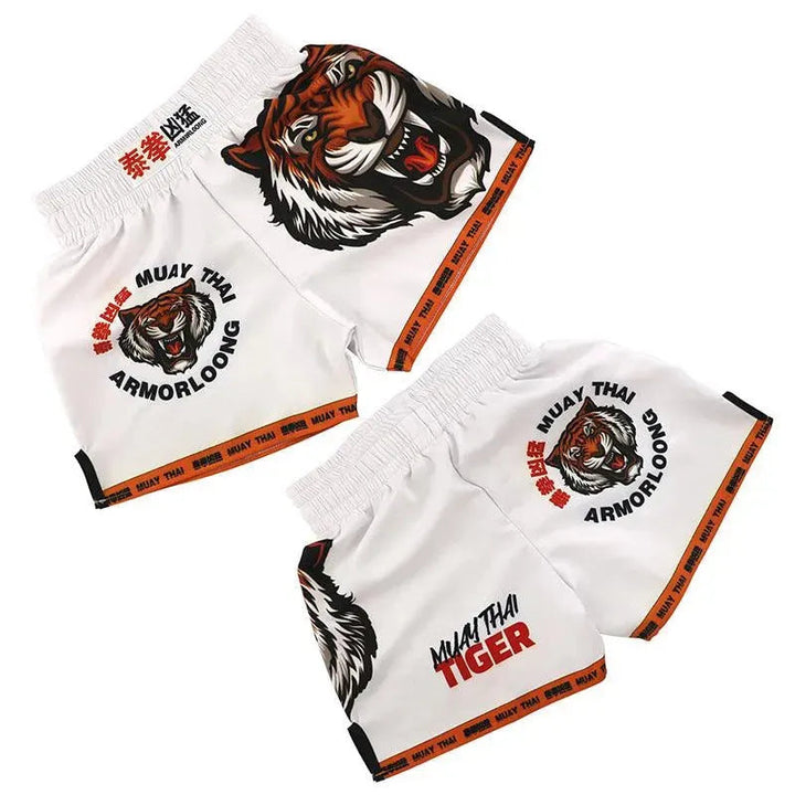 Levoire | Muay Thai Tiger Art martial boxer shorts Blanc