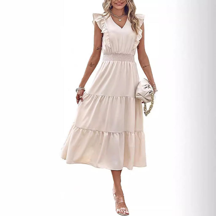 Robe à manches longues pour femmes avec manches bouffantes et jupe volumineuse Levoire