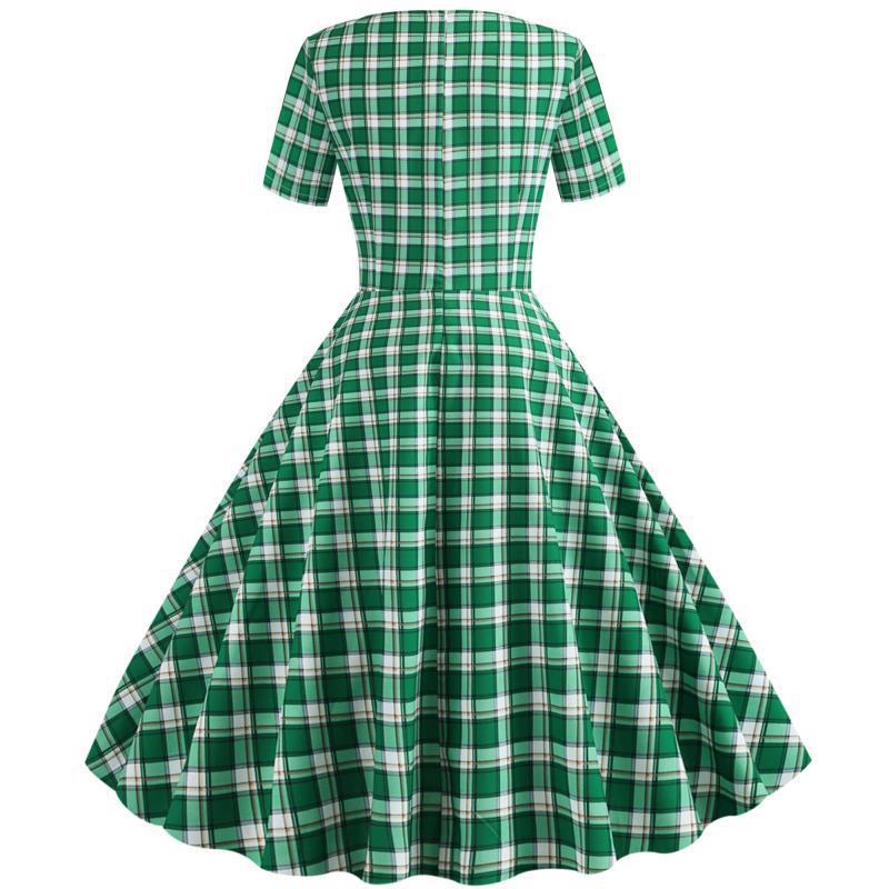 Robe trapèze pour femmes à motif à carreaux Levoire