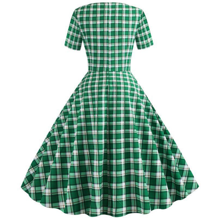 Robe trapèze pour femmes à motif à carreaux Levoire