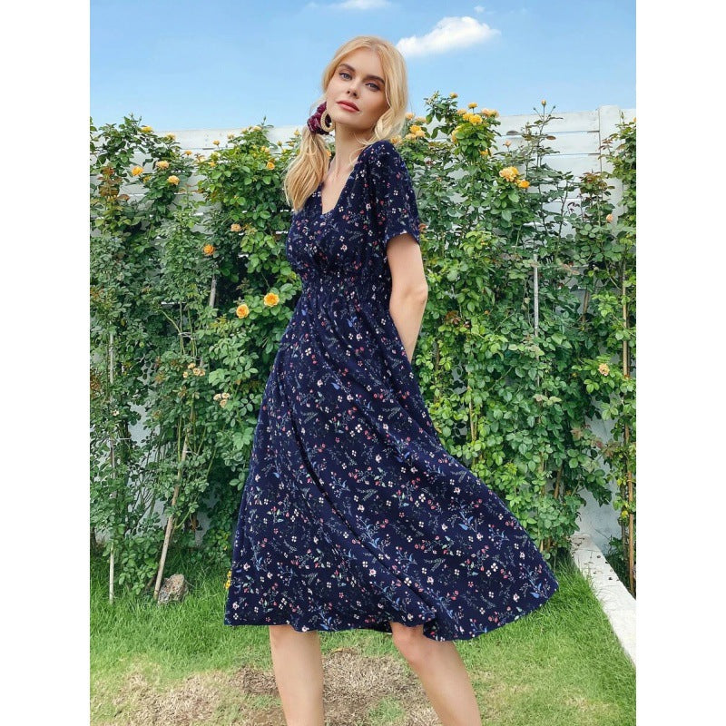 Robe midi femme avec motifs floraux et ourlet volant Levoire