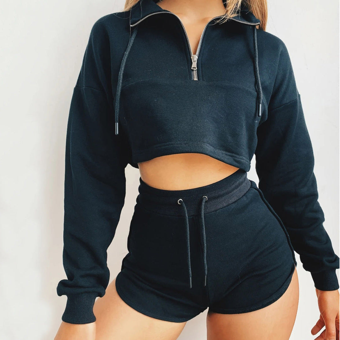Levoire | Shorts de sport relaxants Ensemble deux pièces noir