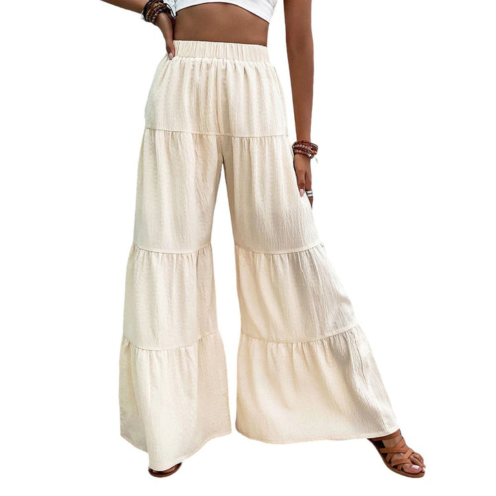 Pantalons palazzo larges pour femmes avec design en couches et ceinture élastique Levoire