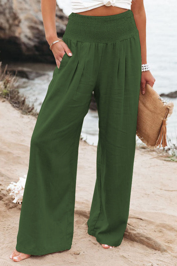 Levoire | Coton Lin Pantalon Vert