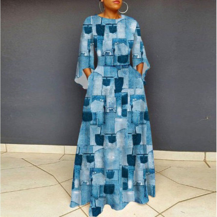 Robe maxi pour femmes avec imprimé léopard et coupe ajustée Levoire