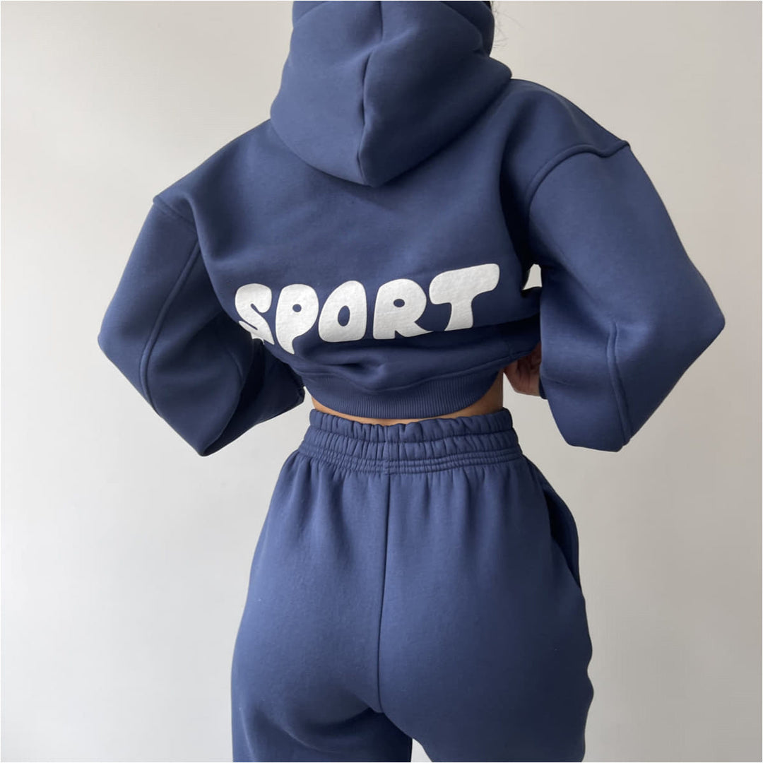 Levoire | Ensemble de Sport à Imprimé Huppari-Tendu-Tendance à Deux Pièces