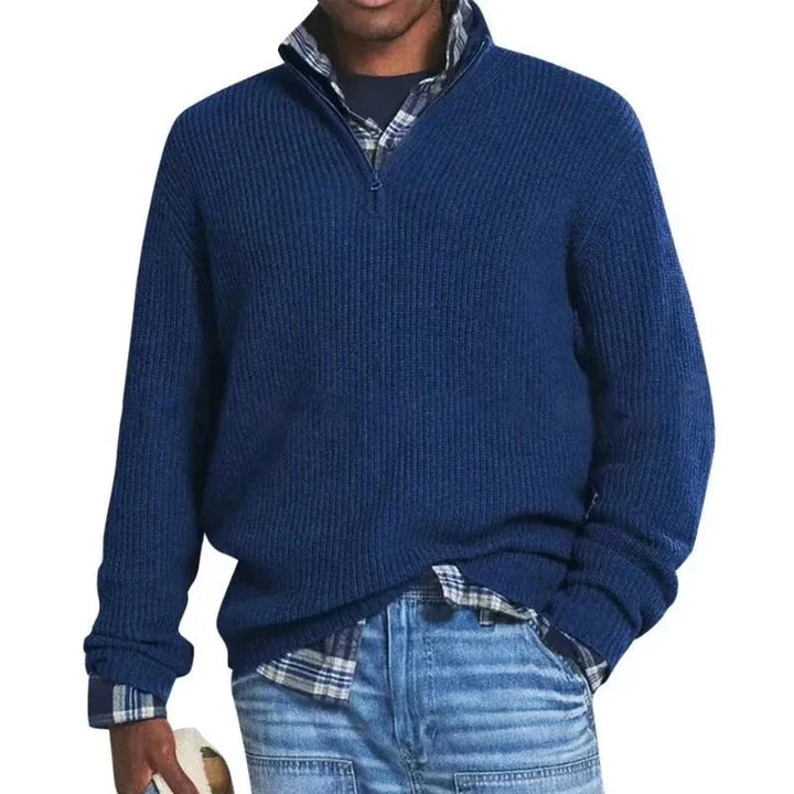 Levoire | Pull Zippé Bleu foncé
