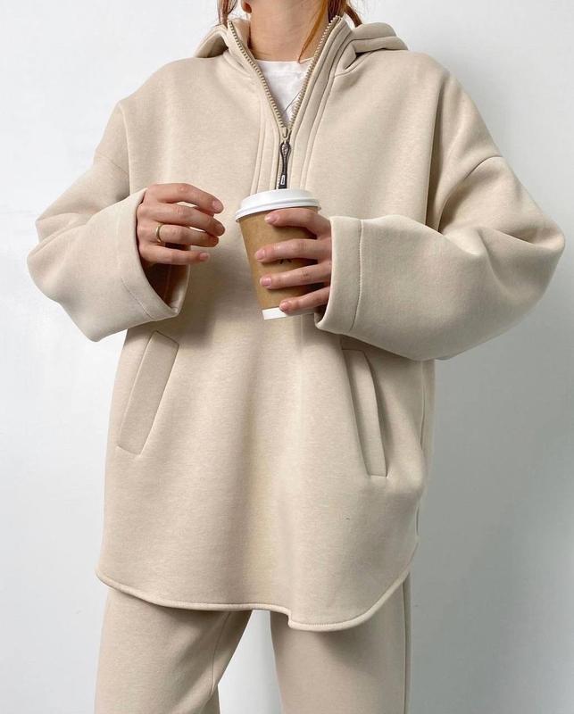 Levoire | Sweat à capuche relaxant central - ensemble deux pièces Abricot