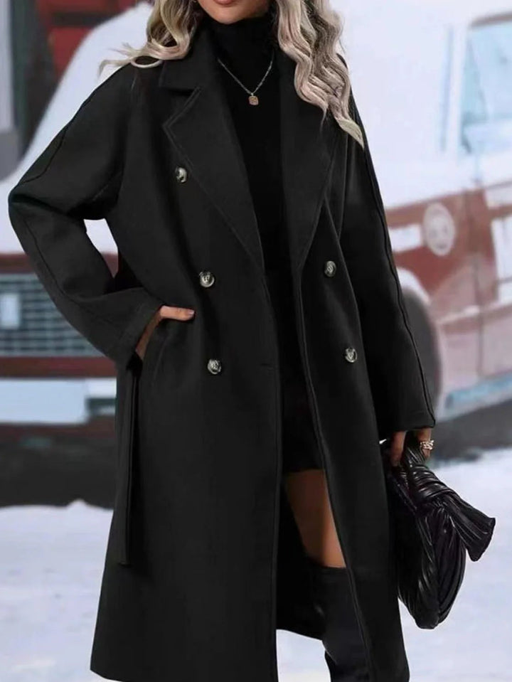 Levoire | Manteau en laine à double rangée Noir