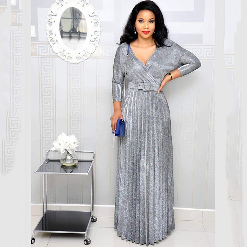 Levoire | Jupes A-ligne élégante avec ceinture en tissu brillant