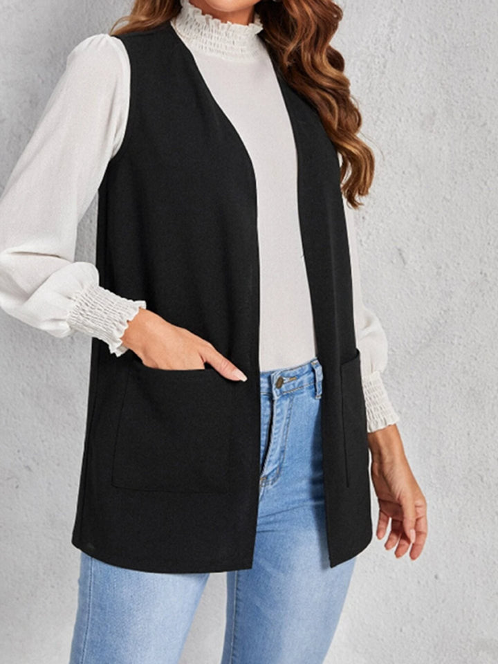 Gilet long réversible pour femmes avec poches Levoire