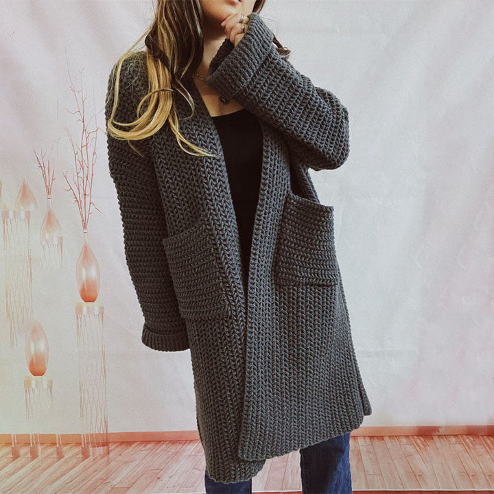 Levoire | Tricoté Décontracté De Couleur Unie Gris