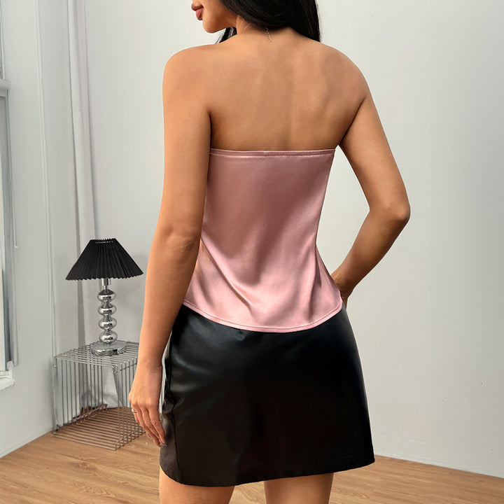 Top en chiffon sans bretelles pour femmes avec coupe fluide Levoire