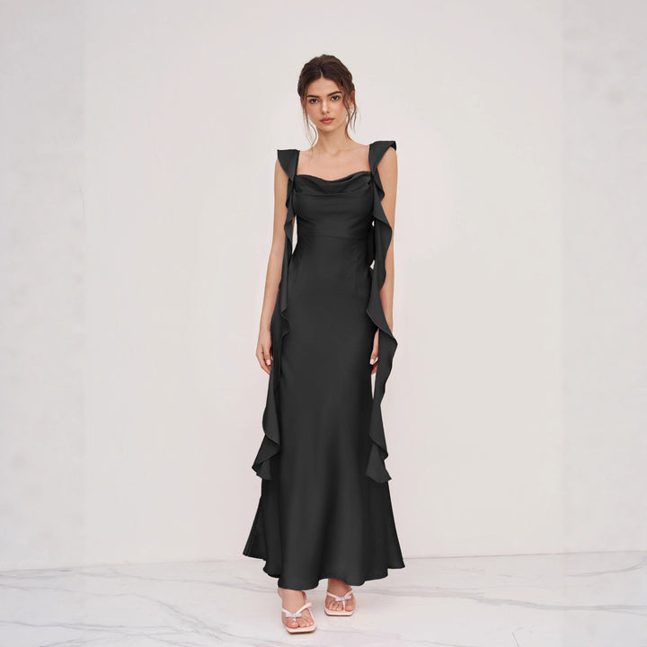 Robe de soirée pour femme avec volants asymétriques Levoire