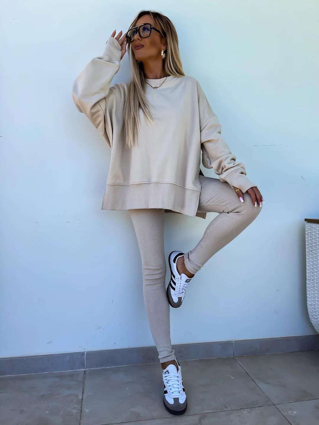 Levoire | Rennot confortable pull-pantalon-set Abricot