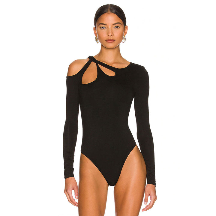 Bodysuit à manches longues pour femmes avec un design découpé à la mode Levoire