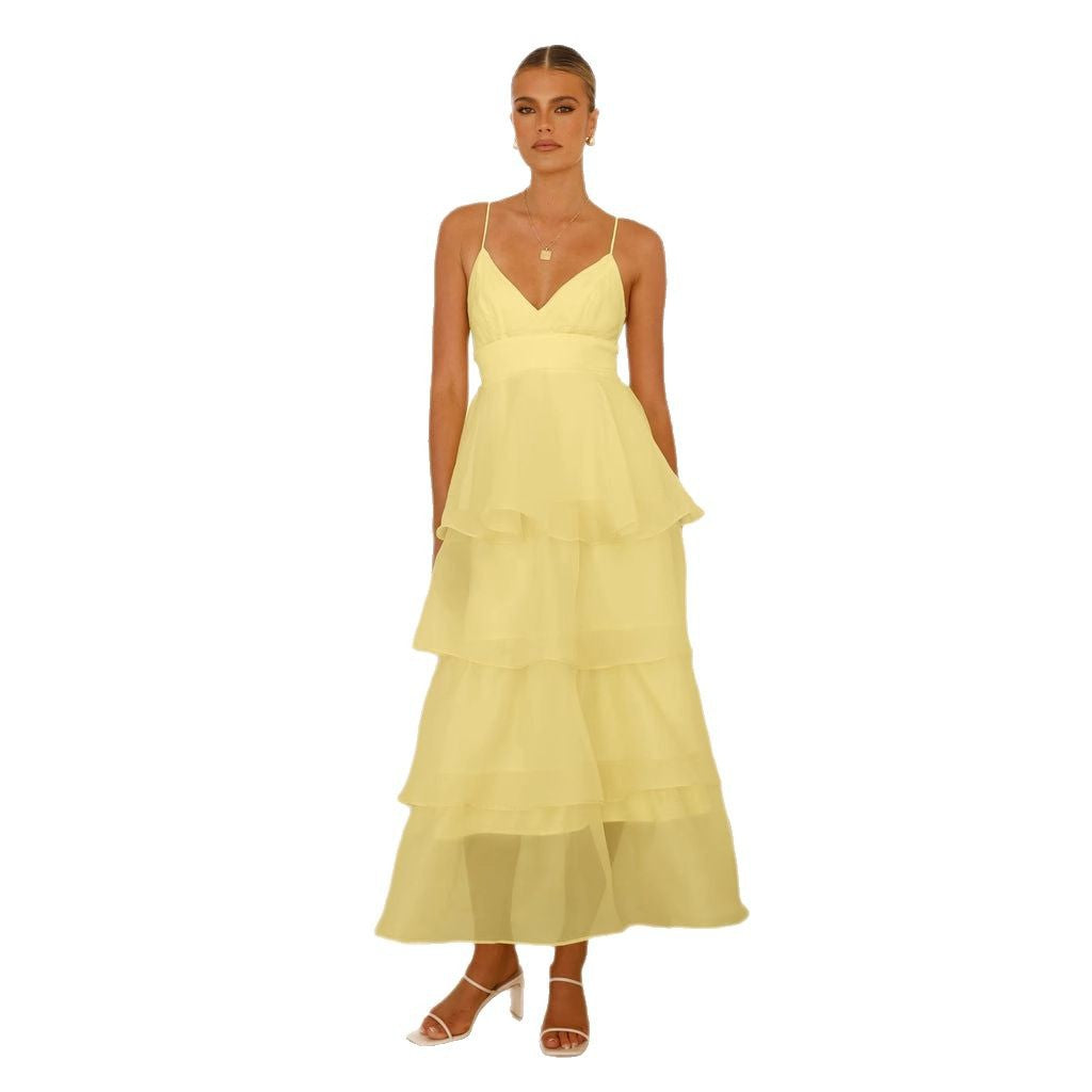 Robe maxi légère et aérienne pour femmes avec des couches volumineuses Levoire