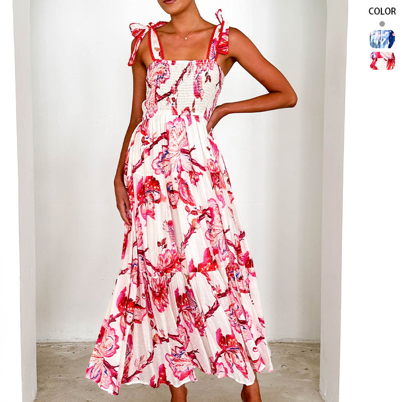 Robe maxi pour femme avec un design de volants ludique et un tissu fluide Levoire