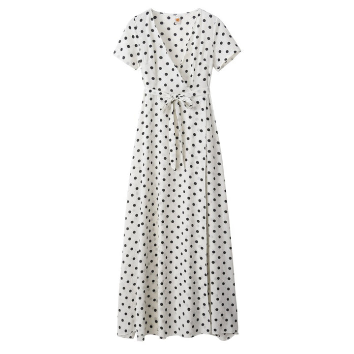 Robe maxi femme avec design floral enroulé et taille élégante Levoire