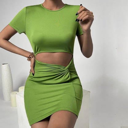 Levoire | Robe à manches courtes tricotée accentuant la tendance Lantiota Vert