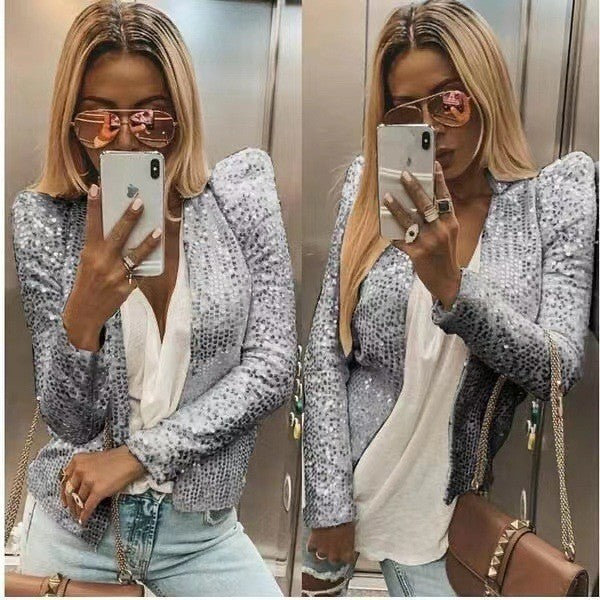 Levoire | Élégante Veste de Printemps Courte Casual Gris