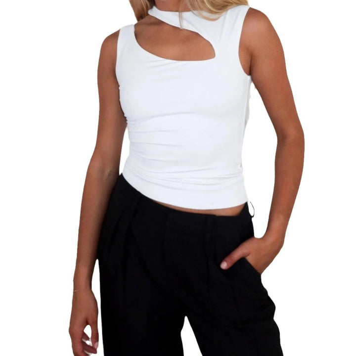 Top court pour femme avec décolleté asymétrique et silhouette sculptante Levoire