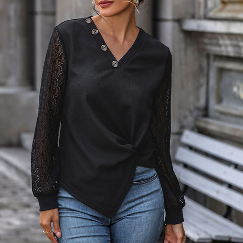 Top femme avec détails en dentelle et boutons Levoire