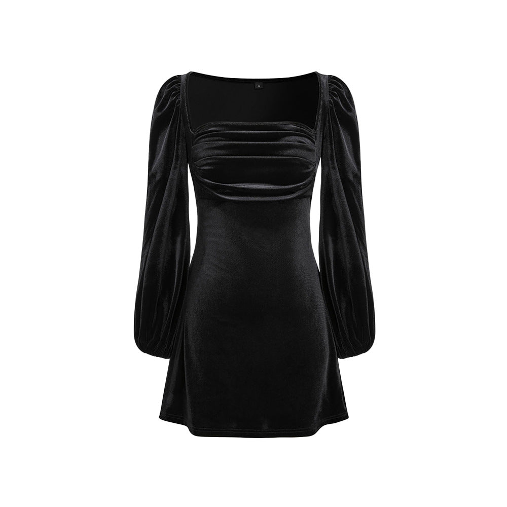 Robe mini pour femmes avec des manches bouffantes élégantes et un chic décolleté carré Levoire