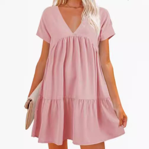 Robe femme à col en V avec un ourlet large et flottant Levoire