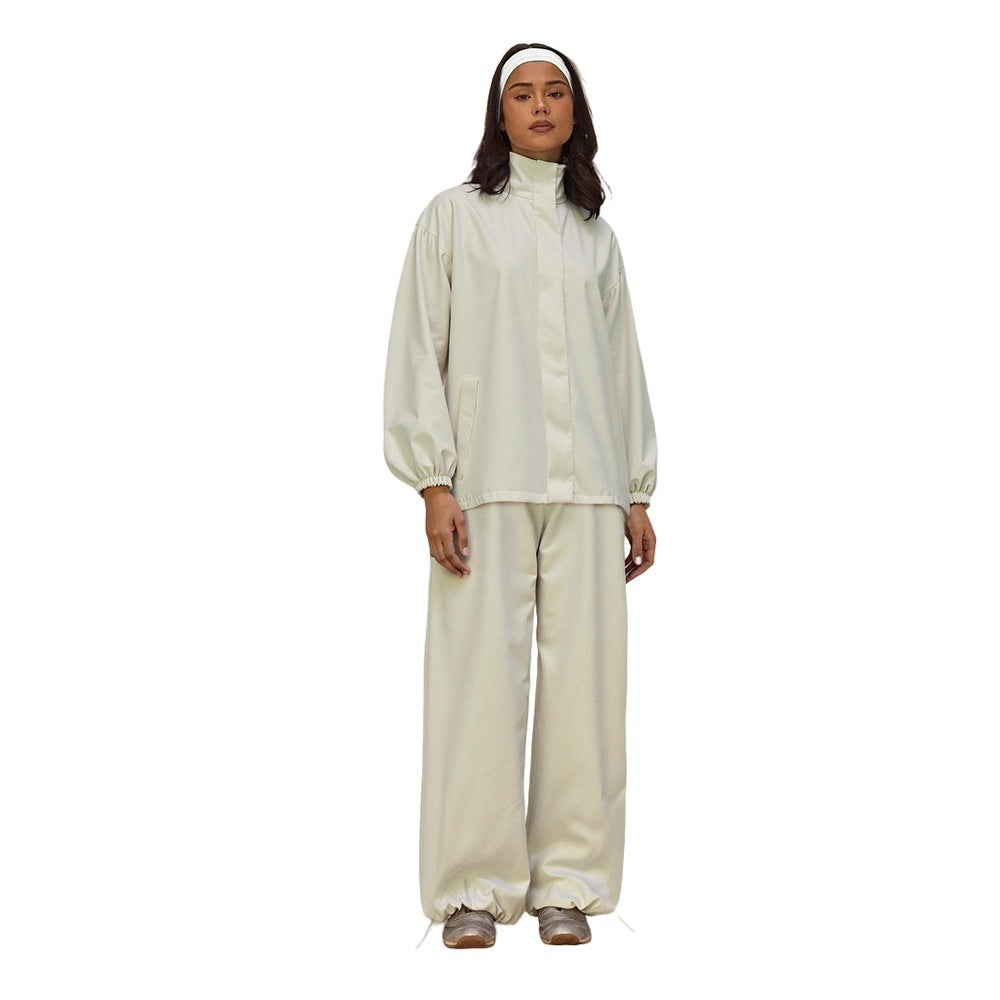 Veste fonctionnelle sportive pour femmes avec poignets de manches élastiques et pantalon ample Levoire