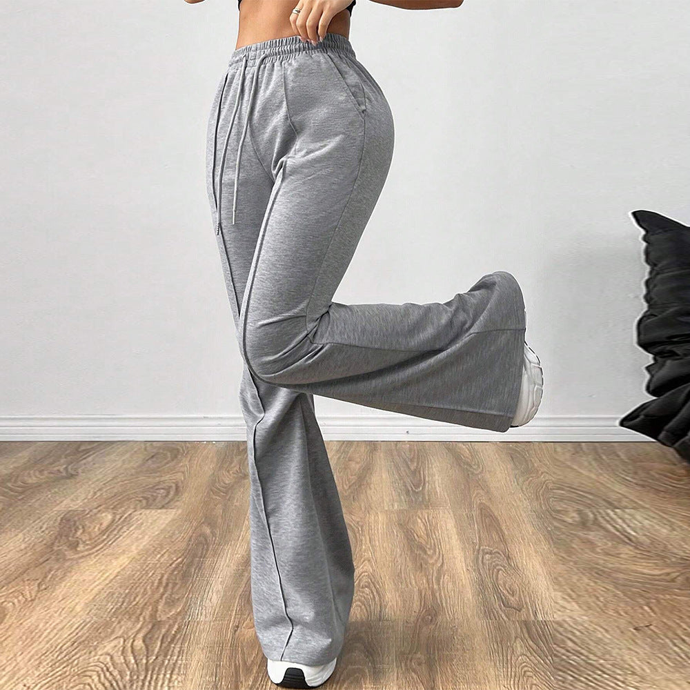 Pantalons de jogging larges pour femmes avec taille élastique et jambe évasée Levoire