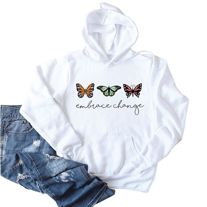Sweat à capuche pour femmes avec motif de papillon inspirant et message motivant Levoire