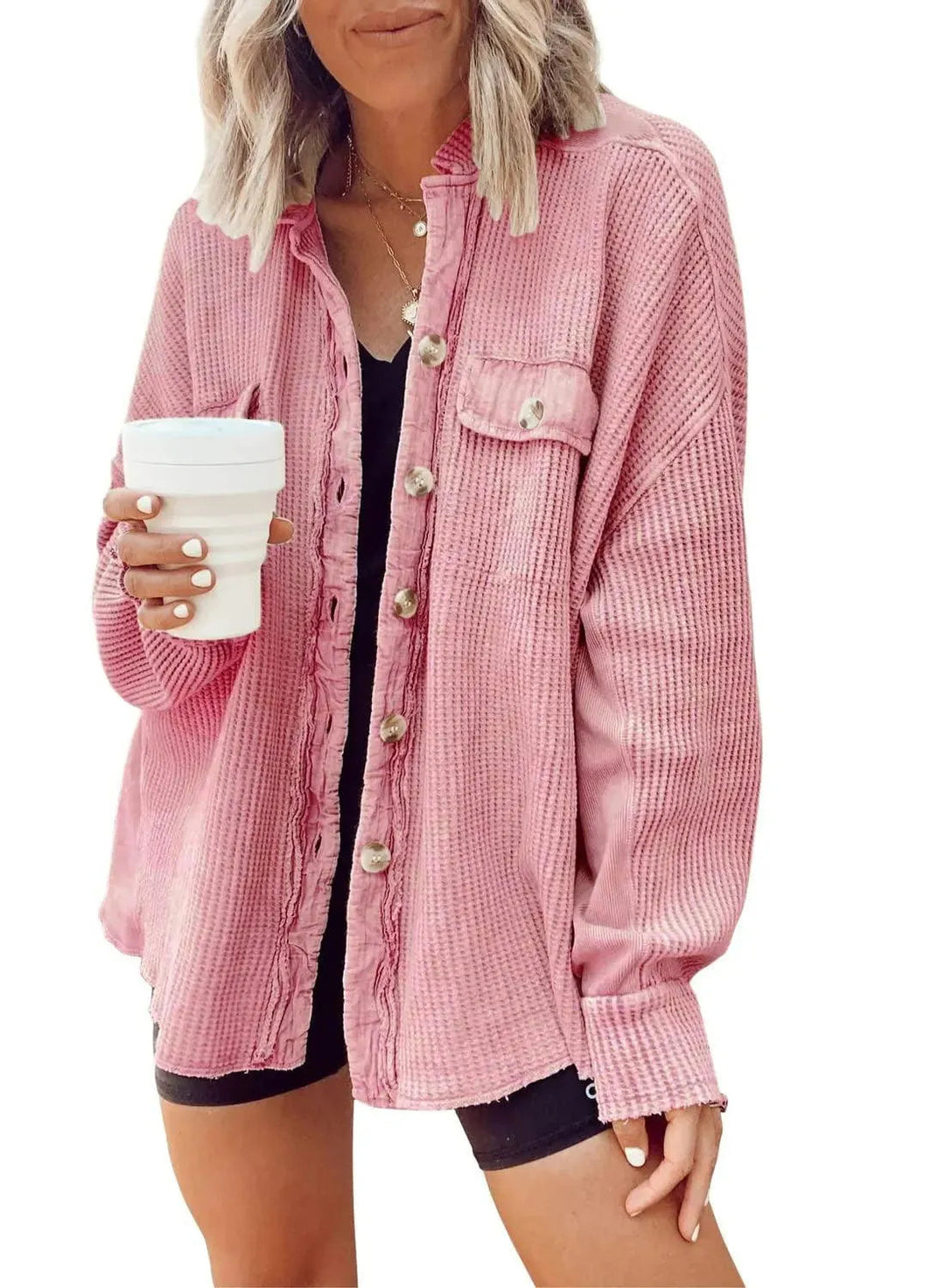 Levoire | Veste en shirt irrégulière pour femmes Rosa